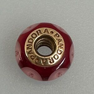 Pandora 14k real solid Gold and Red Charm